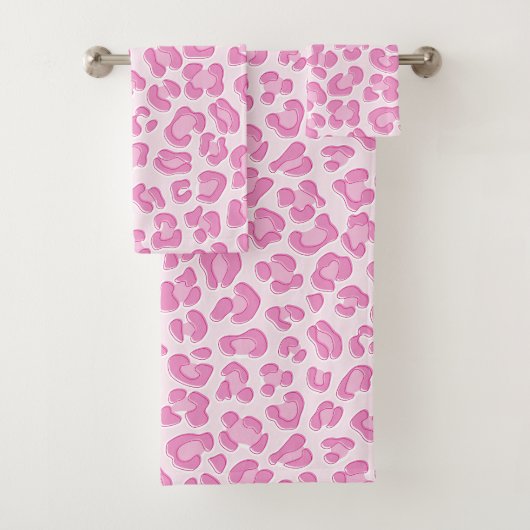 Leopard Preppy Pink Line Bad Handdoek (Insitu)