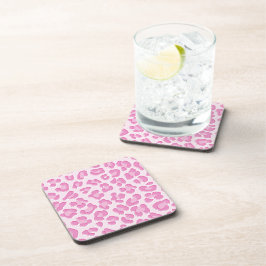 Leopard Preppy Pink Line Bier Onderzetter