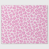 Leopard Preppy Pink Line Cadeaupapier (Vlak)