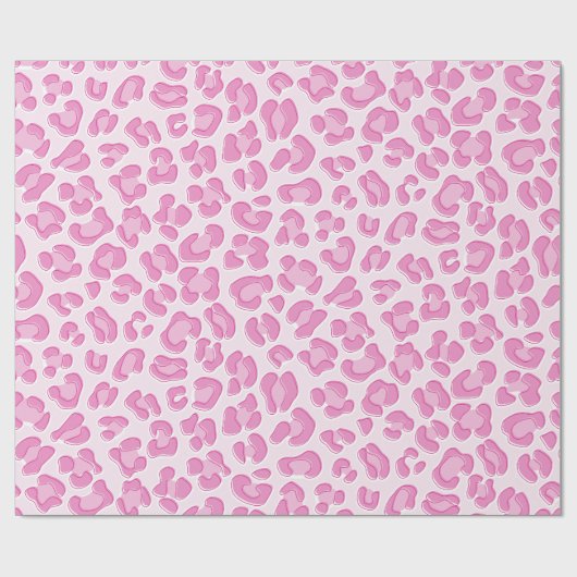 Leopard Preppy Pink Line Cadeaupapier (Vlak)