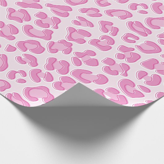 Leopard Preppy Pink Line Cadeaupapier (Hoek)