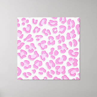 Leopard Preppy Pink Line Canvas Afdruk