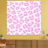 Leopard Preppy Pink Line Canvas Afdruk (Insitu (Woonkamer))