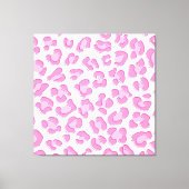 Leopard Preppy Pink Line Canvas Afdruk (Voorkant)