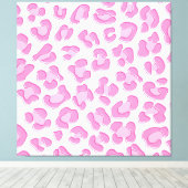 Leopard Preppy Pink Line Canvas Afdruk (Insitu (Houten vloer))