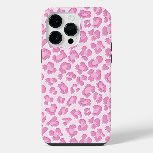 Leopard Preppy Pink Line iPhone Hoesje (Achterkant)