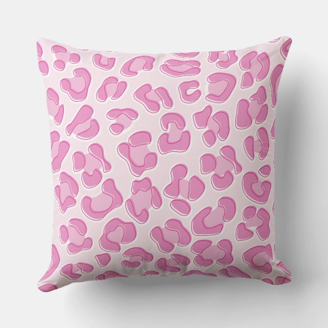 Leopard Preppy Pink Line Kussen (Achterkant)