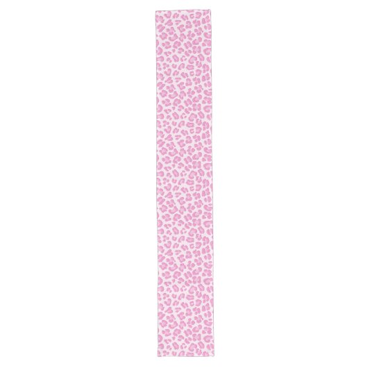 Leopard Preppy Pink Line Lange Tafelloper (Voorkant)
