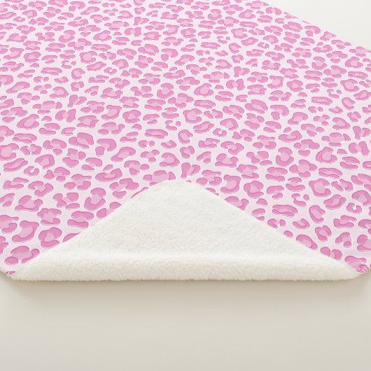 Leopard Preppy Pink Line Sherpa Deken (3/4)