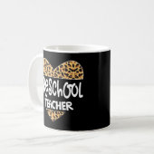 Leopard Preschool leraar Back School Daycare Apper Koffiemok (Voorkant links)