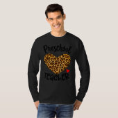 Leopard Preschool leraar Back School Daycare Apper T-shirt (Voorkant volledig)