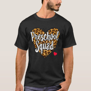 Leopard Preschool Squad Teacher Terug naar schoold T-shirt