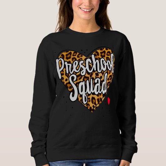 Leopard Preschool Squad Teacher Terug naar schoold Trui (Voorkant)