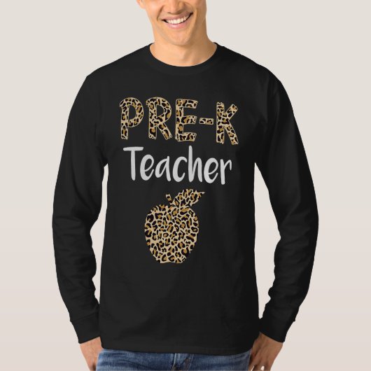 Leopard Preschool Teacher Cute Prek Back to School T-shirt (Voorkant)