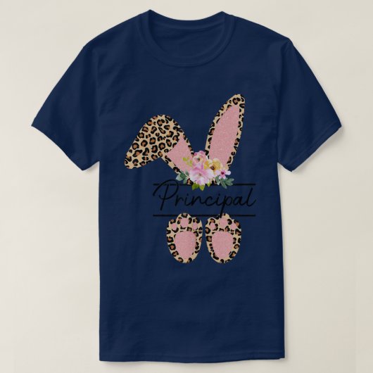 Leopard Principal Easter Bunny Principal Happy Eas T-shirt (Design voorkant)