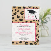 Leopard Print 2012 Graduation Announcement Kaart (Staand voorkant)