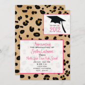 Leopard Print 2012 Graduation Announcement Kaart (Voorkant / Achterkant)
