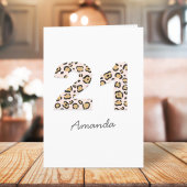 Leopard Print 21 | Modern Cute Name 21st Birthday Kaart