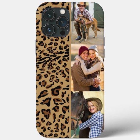 Leopard Print 3 Verticale foto Bruin Case-Mate iPhone Case (Achterkant)