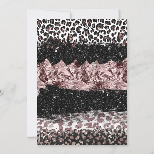 Leopard Print 40-flastige Roos Gold-dag Kaart (Achterkant)