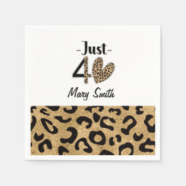 Leopard print 40ste verjaardagsfeestje met jouw na servet