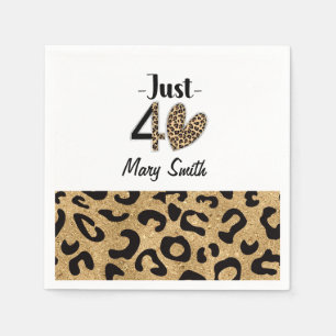 Leopard print 40ste verjaardagsfeestje met jouw na servet