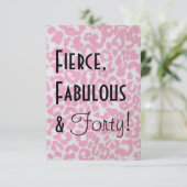 Leopard Print 40th Birthday Uitnodiging (Staand voorkant)