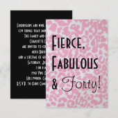 Leopard Print 40th Birthday Uitnodiging (Voorkant / Achterkant)