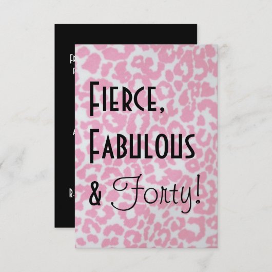Leopard Print 40th Birthday Uitnodiging (Voorkant / Achterkant)