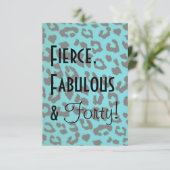 Leopard Print 40th Birthday Uitnodiging (Staand voorkant)