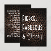 Leopard Print 40th Birthday Uitnodiging (Voorkant / Achterkant)