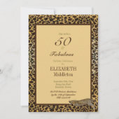 Leopard Print 50 en Fabulous Elegant Birthday Kaart (Voorkant)