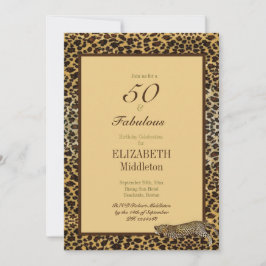 Leopard Print 50 en Fabulous Elegant Birthday Kaart
