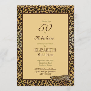 Leopard Print 50 en Fabulous Elegant Birthday Kaart