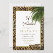 Leopard Print 50 en Fabulous Elegant Birthday Kaart (Voorkant)