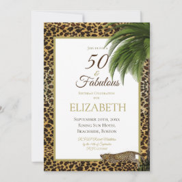 Leopard Print 50 en Fabulous Elegant Birthday Kaart