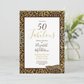 Leopard Print 50 en Fabulous Modern Birthday Kaart (Staand voorkant)