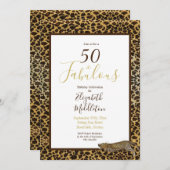 Leopard Print 50 en Fabulous Modern Birthday Kaart (Voorkant / Achterkant)