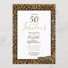 Leopard Print 50 en Fabulous Modern Birthday Kaart