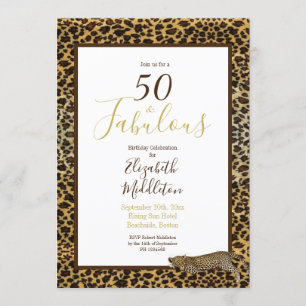 Leopard Print 50 en Fabulous Modern Birthday Kaart