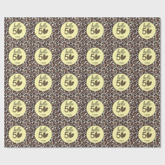 Leopard Print 50e verjaardag Cadeaupapier (Vlak)