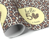 Leopard Print 50e verjaardag Cadeaupapier (Rol Hoek)