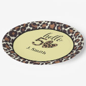Leopard Print 50ste Verjaardag Papier Borden - Cus Papieren Bordje (Gekanteld)