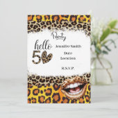 Leopard print 50ste verjaardag voor de vrouw uitno kaart (Staand voorkant)