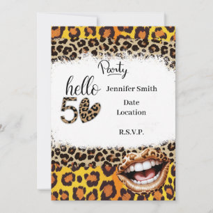 Leopard print 50ste verjaardag voor de vrouw uitno kaart
