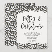 Leopard print 60 jaar en sassy 50 jaar verjaardags aankondiging (Voorkant / Achterkant)