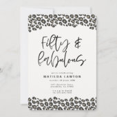 Leopard print 60 jaar en sassy 50 jaar verjaardags aankondiging (Voorkant)