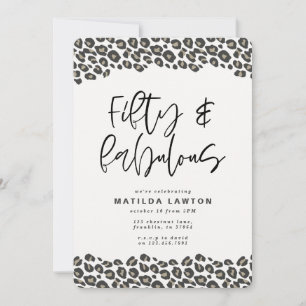 Leopard print 60 jaar en sassy 50 jaar verjaardags aankondiging
