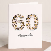 Leopard Print 60 | Modern Cute Name 60th Birthday Kaart