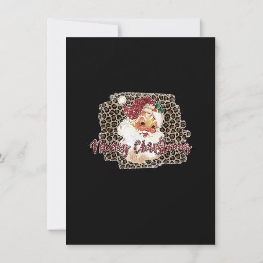 Leopard Print 70s kerstkerst Kaart (Voorkant)
